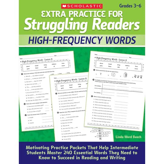 Scholastic Teaching Resources Extra Practice for Struggling Readers: High-Frequency Words, Grades 3-6